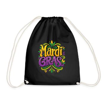 Mardi Gras - Karneval - Kostüm - Geschenk - Turnbeutel - Schwarz - Vorne