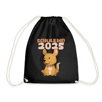 School Child 2025 Young Girls School Enrollment 2025 Decoration - Drawstring Bag - black - Front