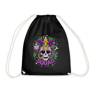 Mardi Gras - Totenkopf - Kostüm - Geschenk - Turnbeutel - Schwarz - Vorne