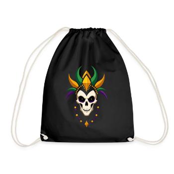 Mardi Gras - Carnaval - Crâne - Cadeau - Sac de sport léger - noir - Devant
