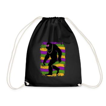 Mardi Gras - Bigfoot - Kostüm - Geschenk - Turnbeutel - Schwarz - Vorne