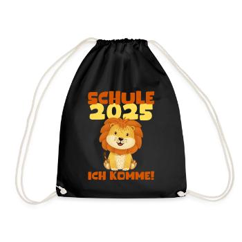 Schulkind 2025 Junge Mädchen Einschulung 2025 Deko - Turnbeutel - Schwarz - Vorne