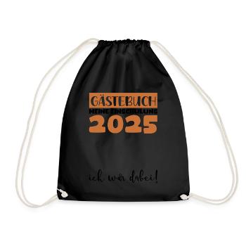 Guestbook School Enrollment 2025 Young Girls Schoolchild - Drawstring Bag - black - Front
