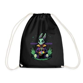 Creepy Easter - Osterhase - Osterei - Geschenk - Turnbeutel - Schwarz - Vorne