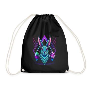 Happy Easter - Easter Bunny - Easter Egg - Gift - Drawstring Bag - black - Front