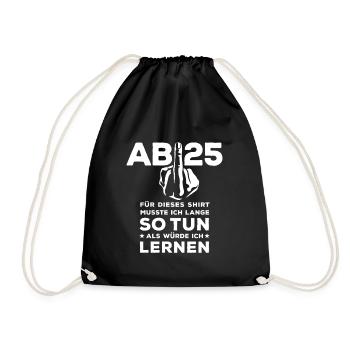 Abi 2025 Stinkefinger - Abitur - Geschenk - Turnbeutel - Schwarz - Vorne