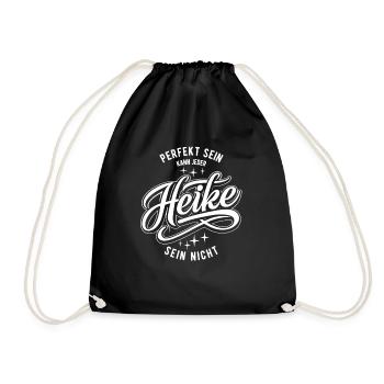 Vornamen Heike - Namenstag - Geschenk - Turnbeutel - Schwarz - Vorne