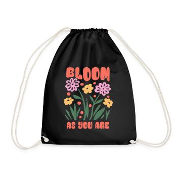 Bloom as you are - Flowers - Spring - Saying - Drawstring Bag - black - Front