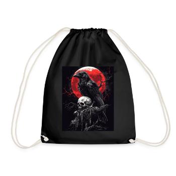 Corbeau Crâne Lune Gothique Noir Corbeau - Sac de sport léger - noir - Devant