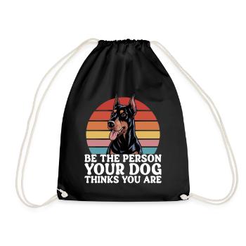 Citation Drôle Adore Chien Doberman - Sac de sport léger - noir - Devant