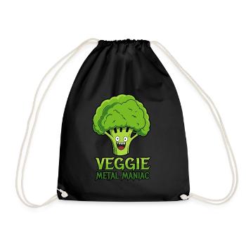 Veggie Metal Maniac - Vegan Music - Saying - Drawstring Bag - black - Front