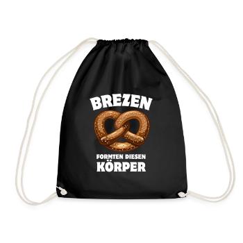 Brezen formten diesen Körper - Brezel Spruch - Turnbeutel - Schwarz - Vorne