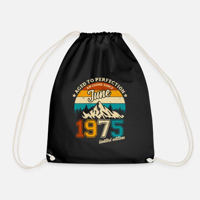 Limited Edition Juni 1975 Geburtstag Geschenk - Turnbeutel - Schwarz