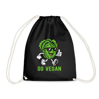 Salade - Go Vegan - Régime végétalien - Sac de sport léger - noir - Devant