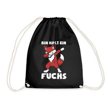 Bin halt ein Fuchs - schlau und clever - dabbing - Turnbeutel - Schwarz - Vorne