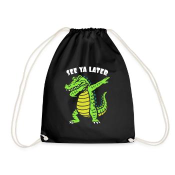 A plus tard - Dabbing d’alligator - Crocodile - Sac de sport léger - noir - Devant