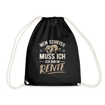 Nen Scheiss muss ich ich bin in Rente - Faultier - Turnbeutel - Schwarz - Vorne
