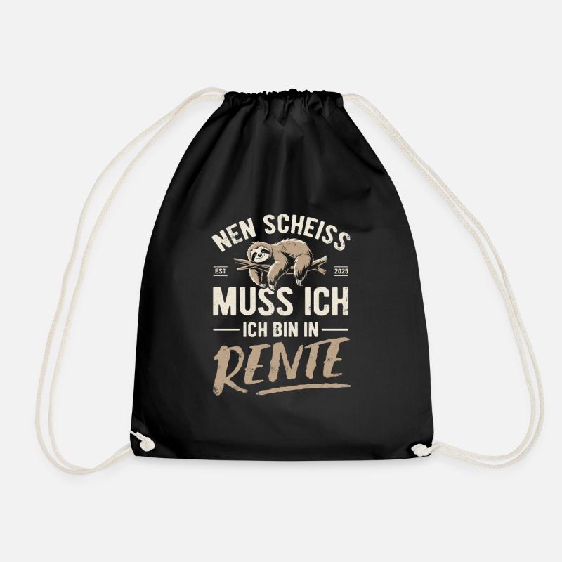 Nen Scheiss muss ich ich bin in Rente - Faultier - Turnbeutel - Schwarz