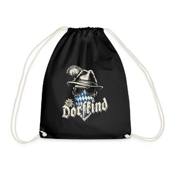 Grantler - Dorfkind, Festzelt, Bier und Gaudi - Turnbeutel - Schwarz - Vorne