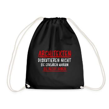 Architekt Lustiger Spruch Job Architektur Geschenk - Turnbeutel - Schwarz - Vorne