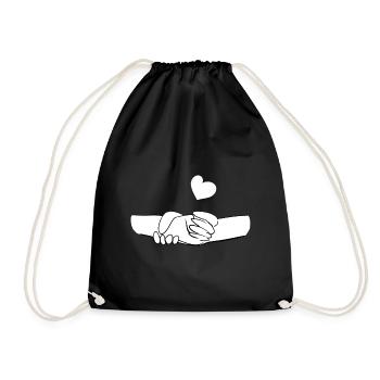 deux mains amour coeur symbole amour couple ensemble - Sac de sport léger - noir - Devant