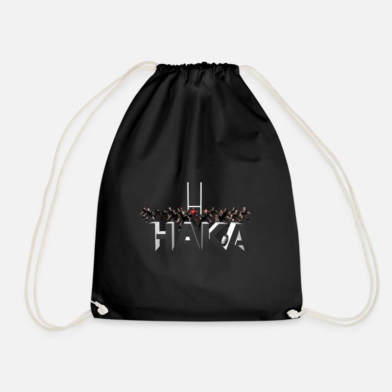 Rugby haka - Drawstring Bag - black