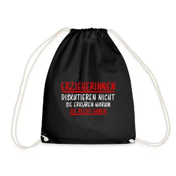 Erzieherin Perfekte Beruf Lustiger Spruch Geschenk - Turnbeutel - Schwarz - Vorne