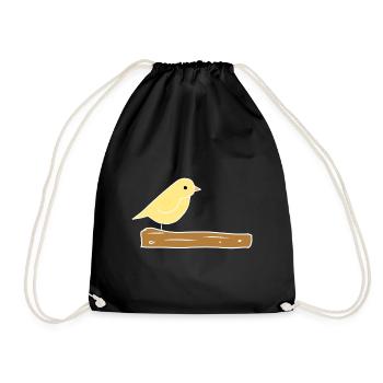 Vogel Tier Ast Natur - Turnbeutel - Schwarz - Vorne