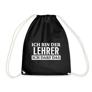 Lehrer Spruch Unterricht Lustiges Lehrer Geschenk - Turnbeutel - Schwarz - Vorne