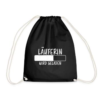Läuferin Spruch Laufen Lustiges Läuferin Geschenk - Turnbeutel - Schwarz - Vorne