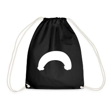 arc icon line - Drawstring Bag - black - Front