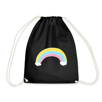 regenbogen symbol wolken - Turnbeutel - Schwarz - Vorne