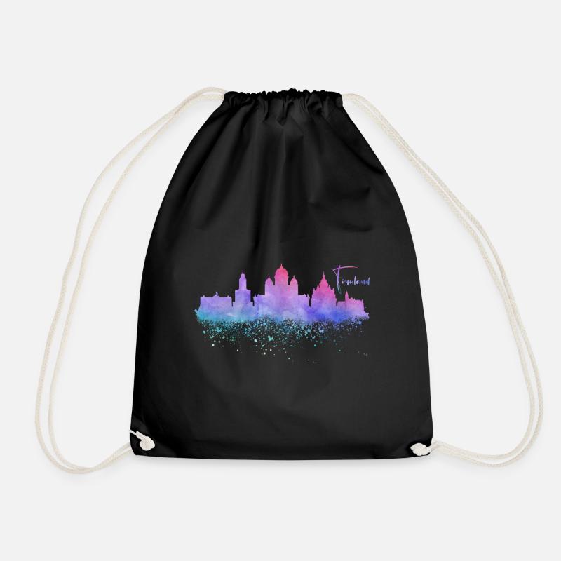 Finland - Drawstring Bag - black