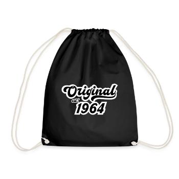1964 Geburtstag - Turnbeutel - Schwarz - Vorne