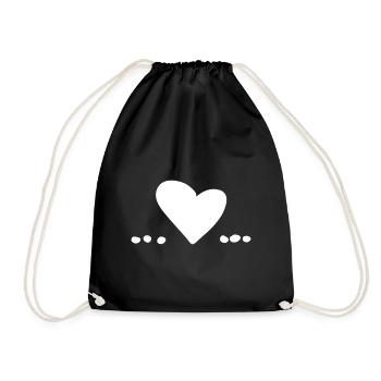 Heart Love Symbol Point Points - Drawstring Bag - black - Front