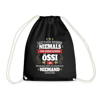 ÖSSI - LEG DICH NIEMALS MIT EINEM AN - Turnbeutel - Schwarz - Vorne