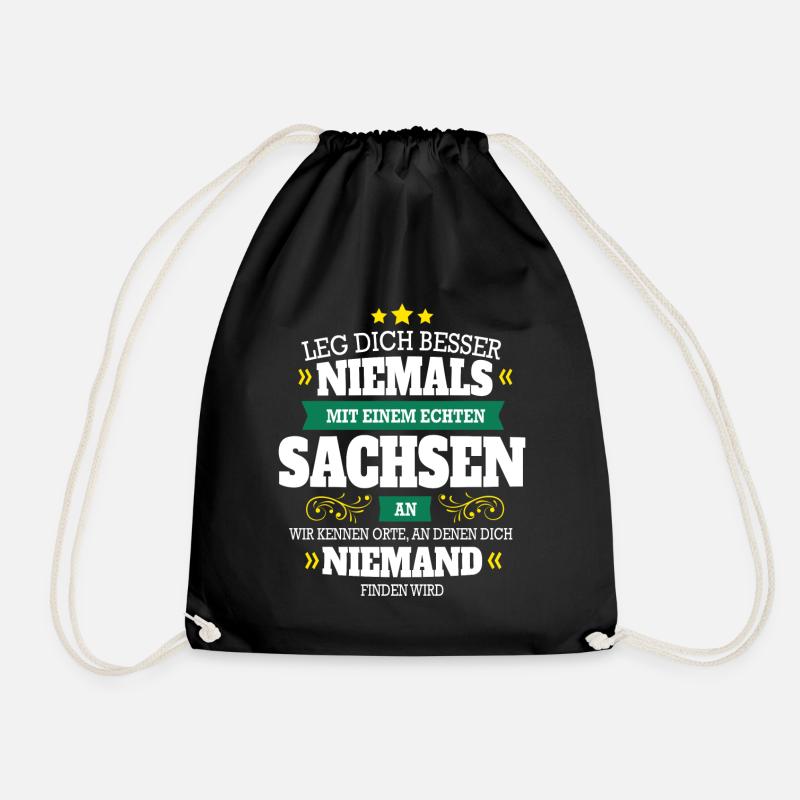 LEG DICH NIEMALS MIT EINEM SACHSEN AN GESCHENK - Turnbeutel - Schwarz