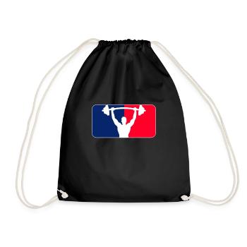 Weightlifter blue red white streetwear - Drawstring Bag - black - Front