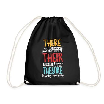 Là, ils sont T Shirt Grammaire anglaise - Sac de sport léger - noir - Devant