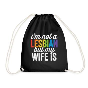 Ich bin keine Lesbe, aber meine Frau ist LGBT-Hochzeit - Turnbeutel - Schwarz - Vorne