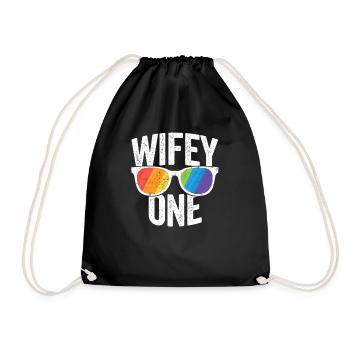 Wifey One Lesbian Pride CHEMISE Couple De Mariée LGBT - Sac de sport léger - noir - Devant