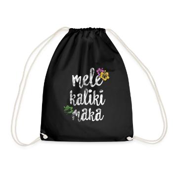 Weinlese Mele Kalikimaka Weihnachtst-shirt Hawaiianer - Turnbeutel - Schwarz - Vorne