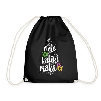 Mele Kalikimaka Weihnachtsbaum-T-Shirt Hawaiianer - Turnbeutel - Schwarz - Vorne