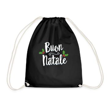 Buon Natale Tee-shirt De Noël Italie Italie Merry - Sac de sport léger - noir - Devant