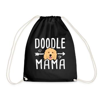 Doodle Mama TShirt Women Goldendoodle Dog Puppy - Drawstring Bag - black - Front
