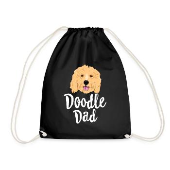 Doodle Dad TShirt Männer Goldendoodle Hund Welpe - Turnbeutel - Schwarz - Vorne