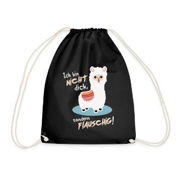 ALPAKA - NICHT DICK, SONDERN FLAUSCHIG - T-SHIRT - Turnbeutel - Schwarz - Vorne