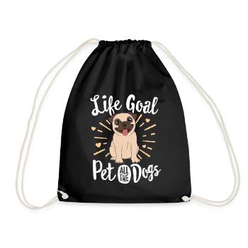 Objectif de la vie Pet Tous les chiens cadeau Amour de Carlin Amour - Sac de sport léger - noir - Devant