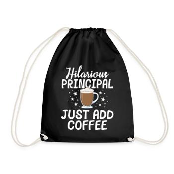 Hilarious Principal Addieren Sie einfach Kaffeeschule - Turnbeutel - Schwarz - Vorne