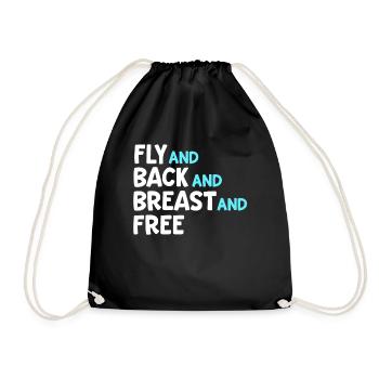 Fly And Back And Breast And Free Swim Team Medley - Drawstring Bag - black - Front